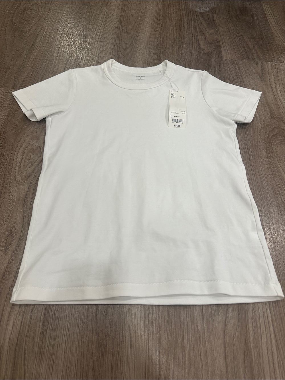 Uniqlo Women White Crewneck T-shirt